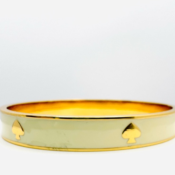 KATE SPADE ♠️ Cream Enamel Spade Bangle - Picture 5 of 8